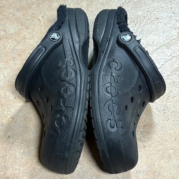 Crocs Baya Lined Clog Black Warm Fuzzy Lining Slip-On Casual Shoes 6 M 8 W - Picture 5 of 10